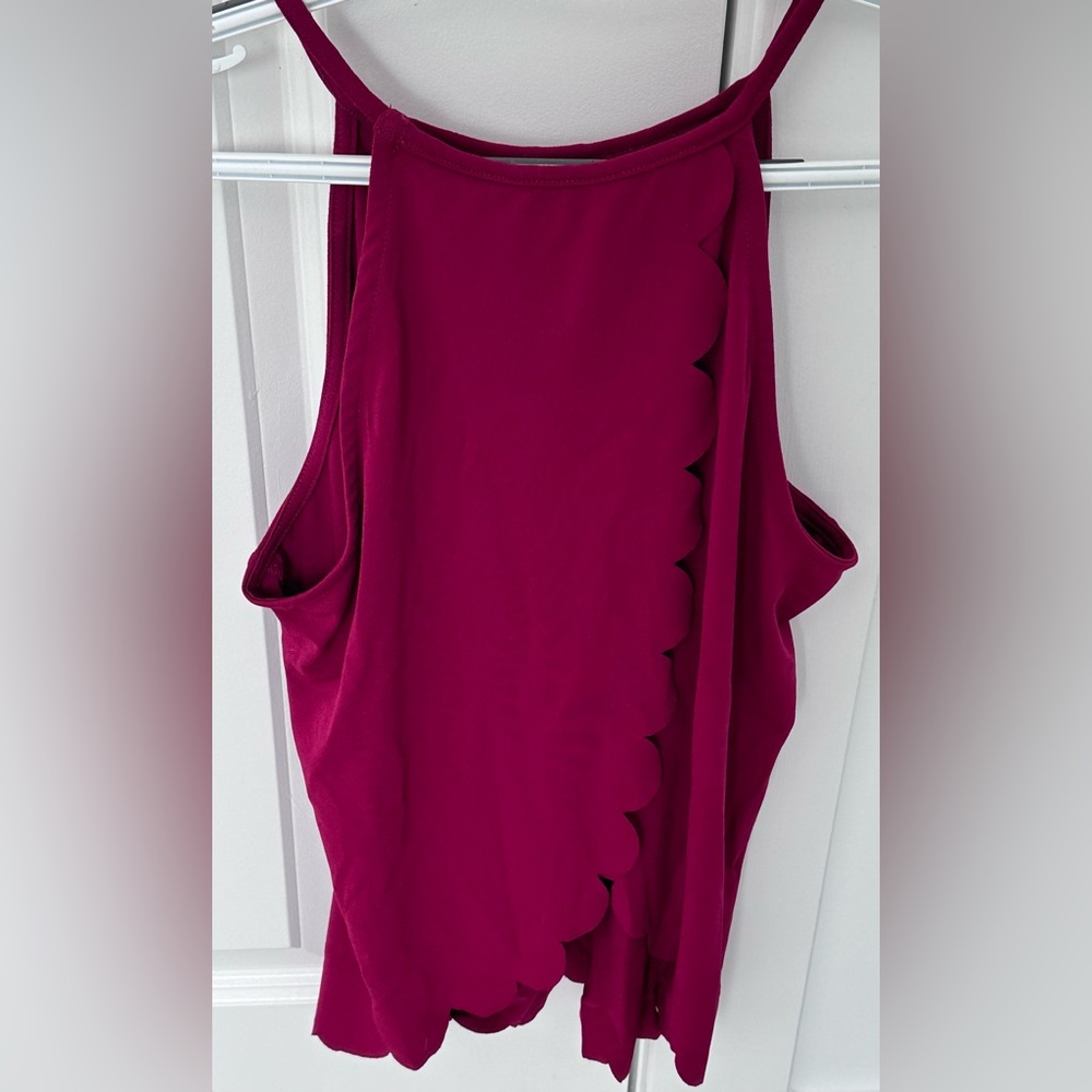 Burgundy Dressy Scalloped Tank - Candie’s size M